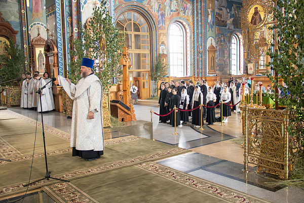 В день Святого Духа митрополит Воронежский и Лискинский Сергий возглавил служение Божественной литургии в Благовещенском кафедральном соборе